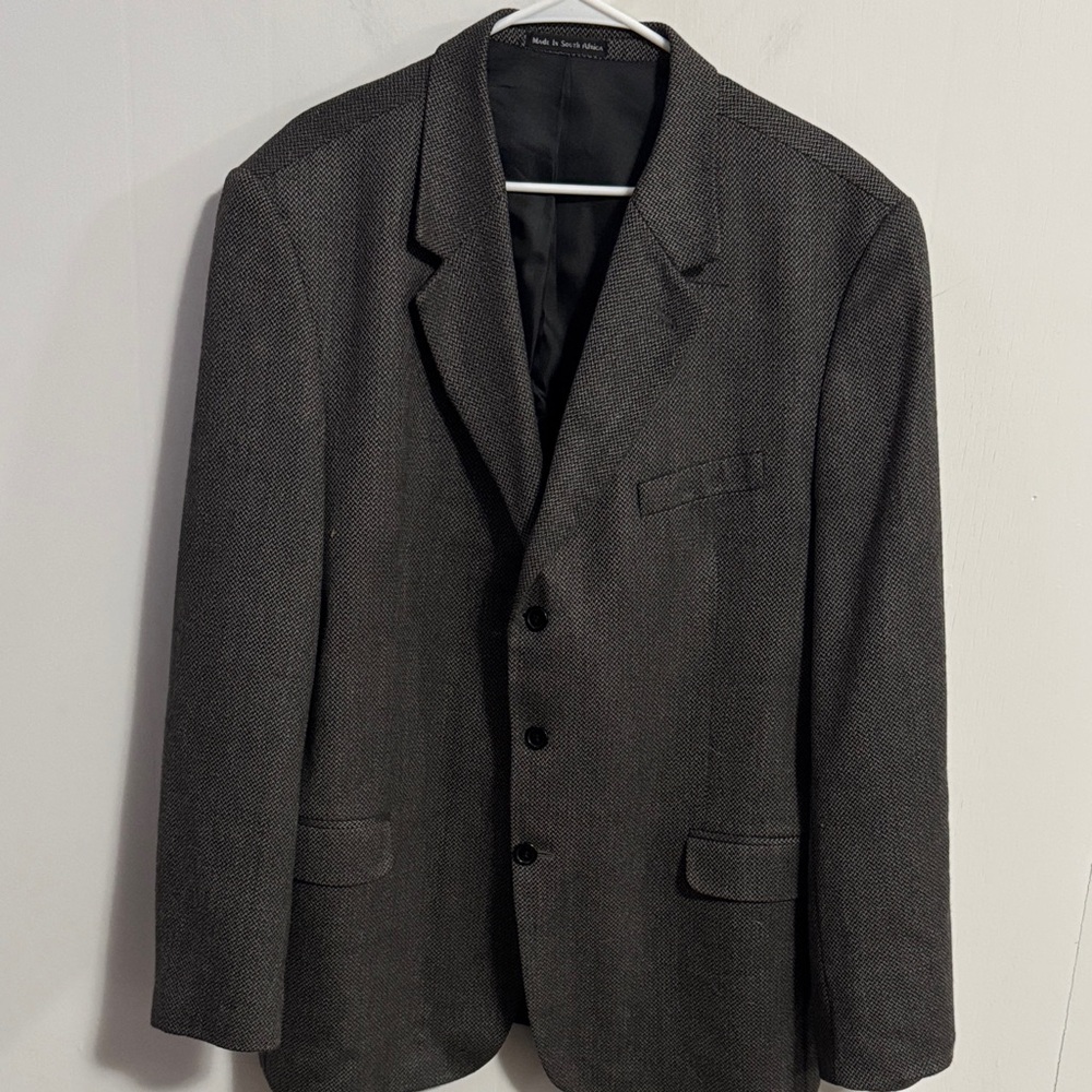 Croft & Barrow Super Fine Lambswool Charcoal Gray Blazer Sz 48